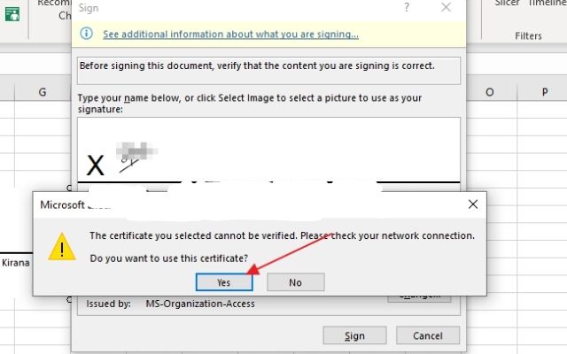 Fitur Sign Excel