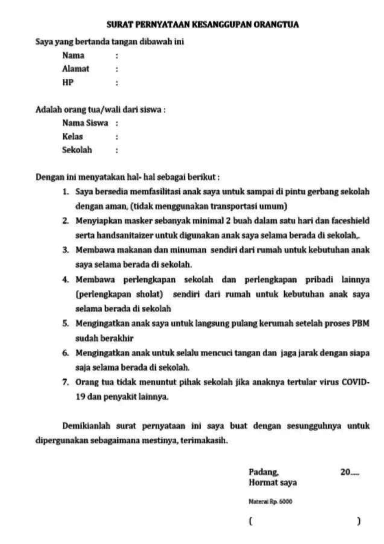 10 Contoh Surat Pernyataan Perjanjian Bermeterai Yang Sah