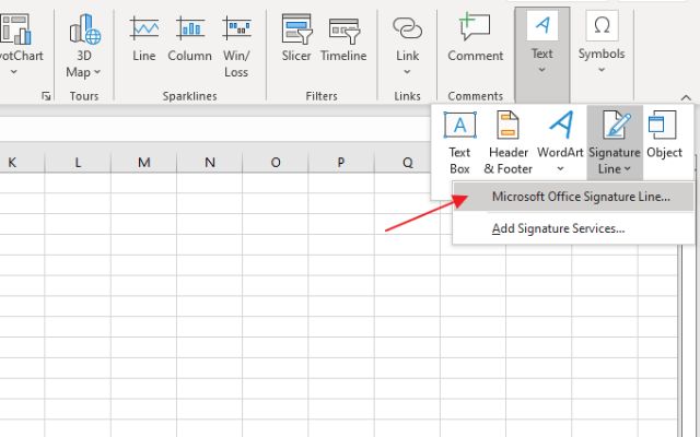 Fitur Signature Line Excel
