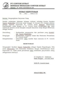 5 Contoh Surat Keputusan (SK) Dan Cara Membuatnya