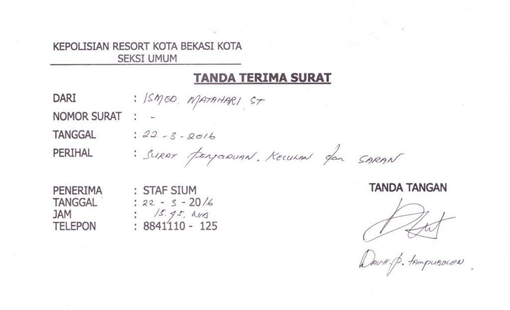 Contoh Surat Tanda Terima Dokumen Dan Formatnya