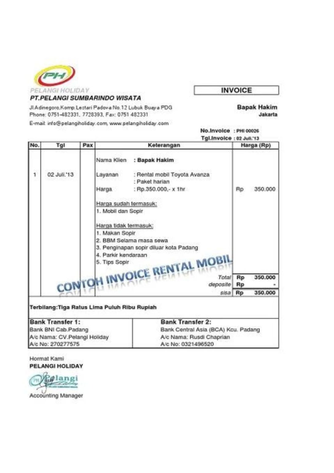 10 Contoh Invoice Tagihan Pembayaran Untuk Jasa Dan Barang