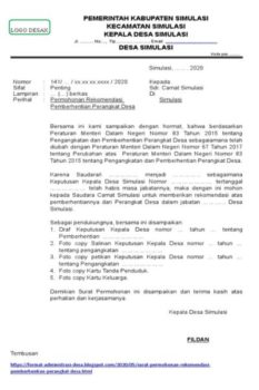 Contoh Surat Pemberhentian Perangkat Desa