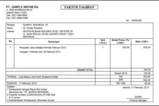 6 Contoh Faktur Penjualan Dan Cara Membuatnya