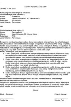 10 Contoh Surat Perjanjian Damai Untuk Berbagai Keperluan