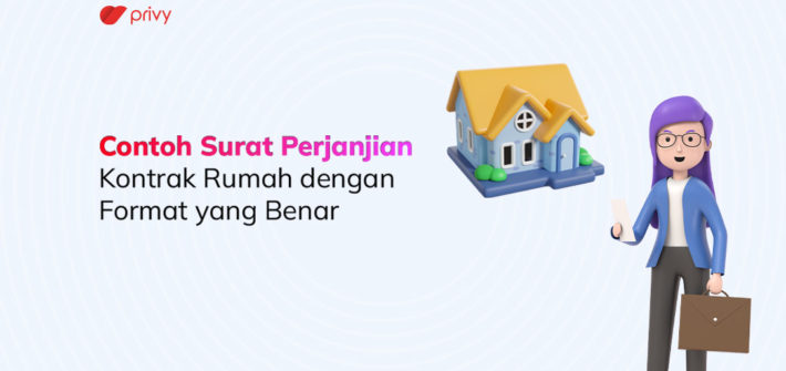 rumah dan perempuan berjas membawa tas kerja