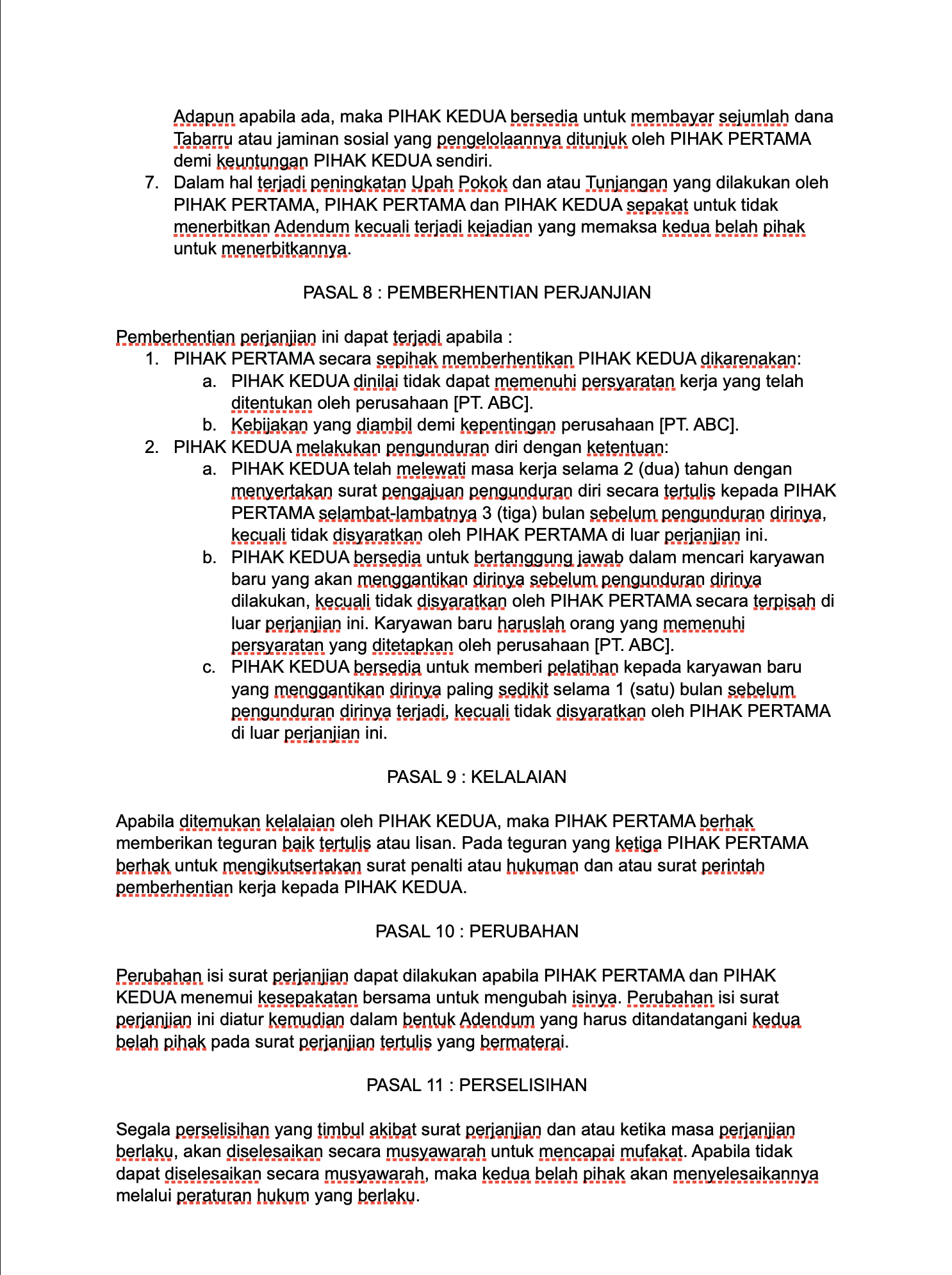 Contoh Surat Kontrak Kerja Karyawan Dan Cara Membuatnya